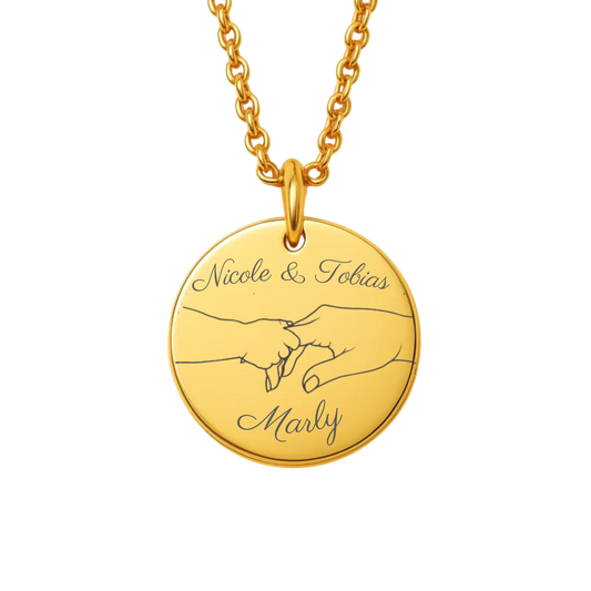 Namenskette Hand in Hand