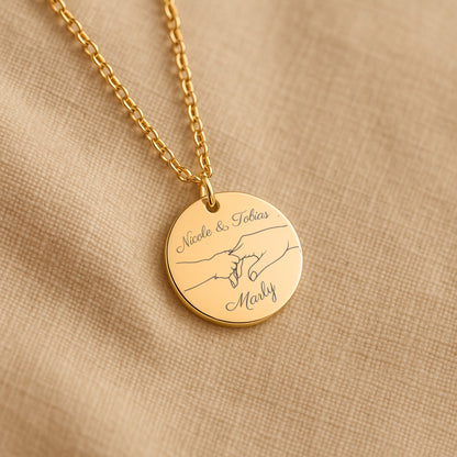 Namenskette Hand in Hand