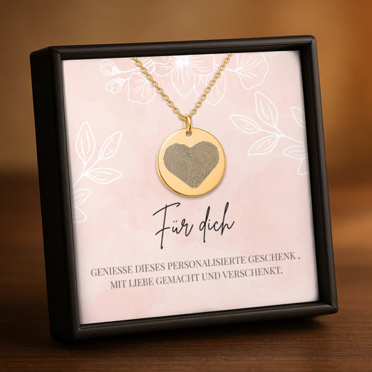 Herz Fingerabdruck Kette