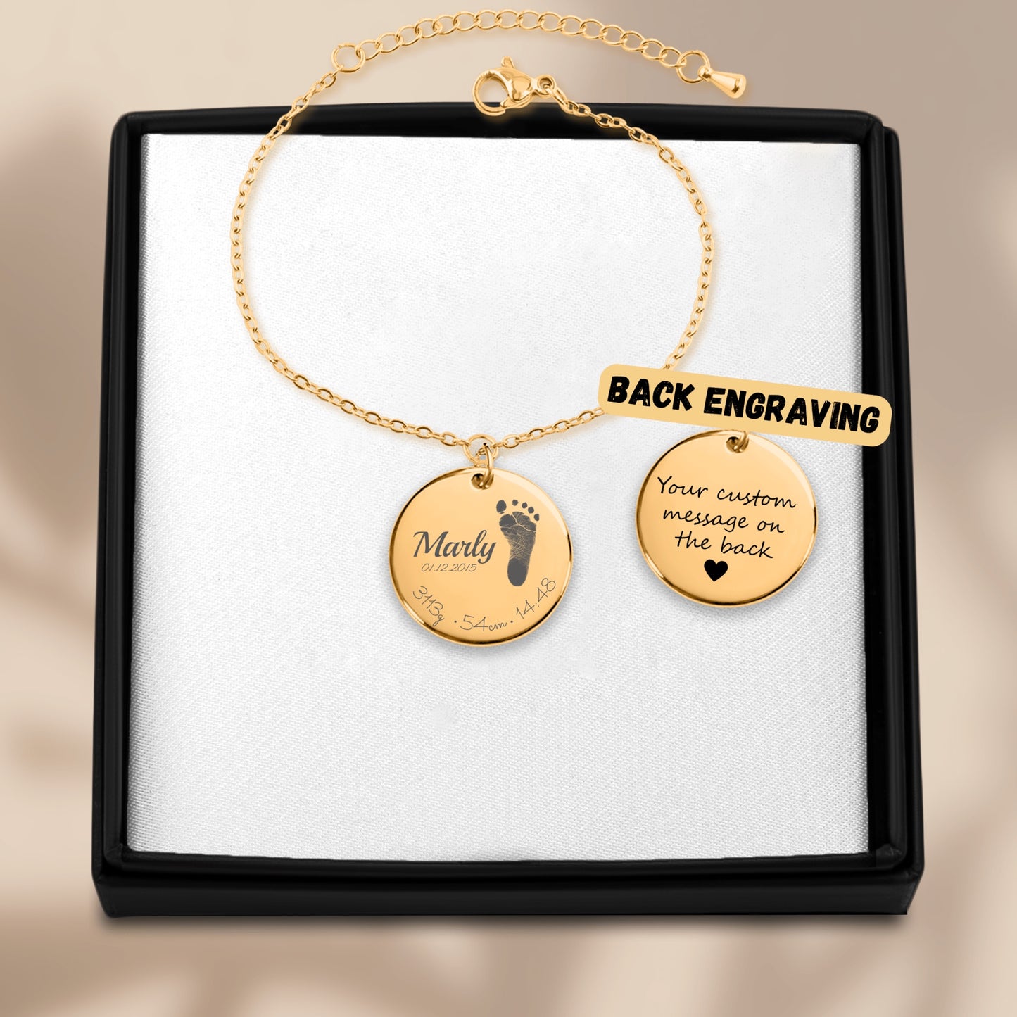 Fussabdruck Namensarmband